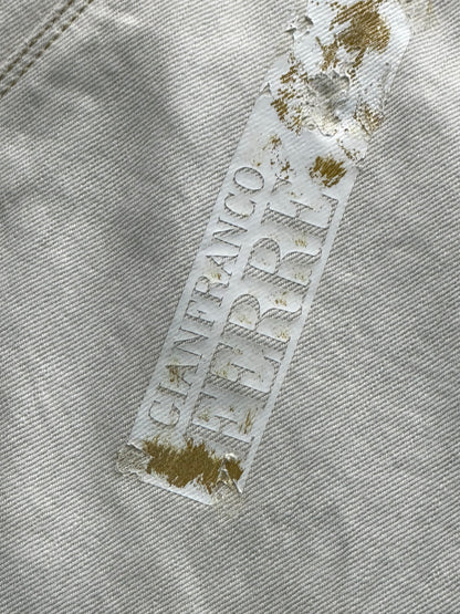 GIANFRANCO FERRÉ – Jeans Bianchi con dettagli logo dorati