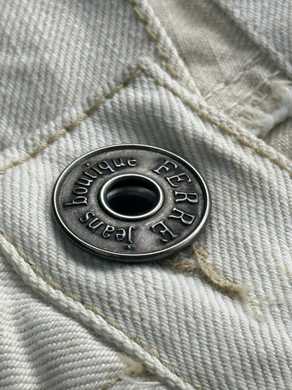 GIANFRANCO FERRÉ – Jeans Bianchi con dettagli logo dorati