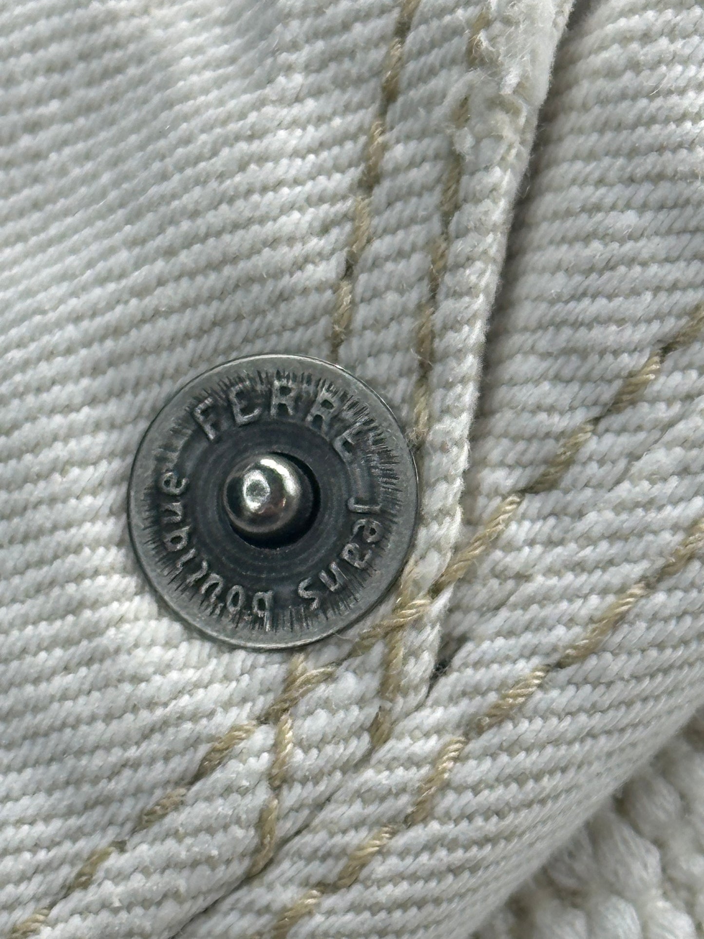 GIANFRANCO FERRÉ – Jeans Bianchi con dettagli logo dorati