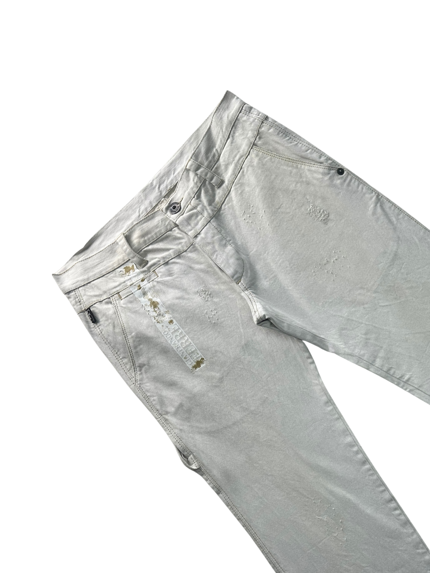 GIANFRANCO FERRÉ – Jeans Bianchi con dettagli logo dorati