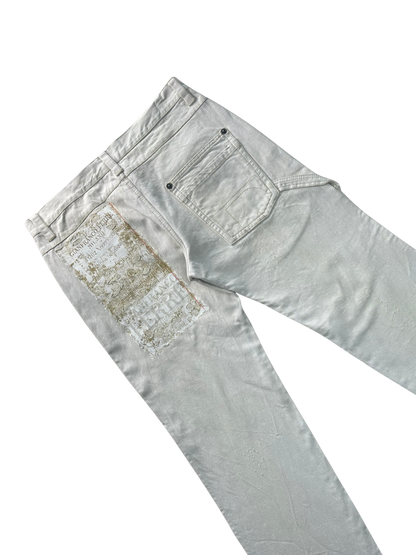 GIANFRANCO FERRÉ – Jeans Bianchi con dettagli logo dorati