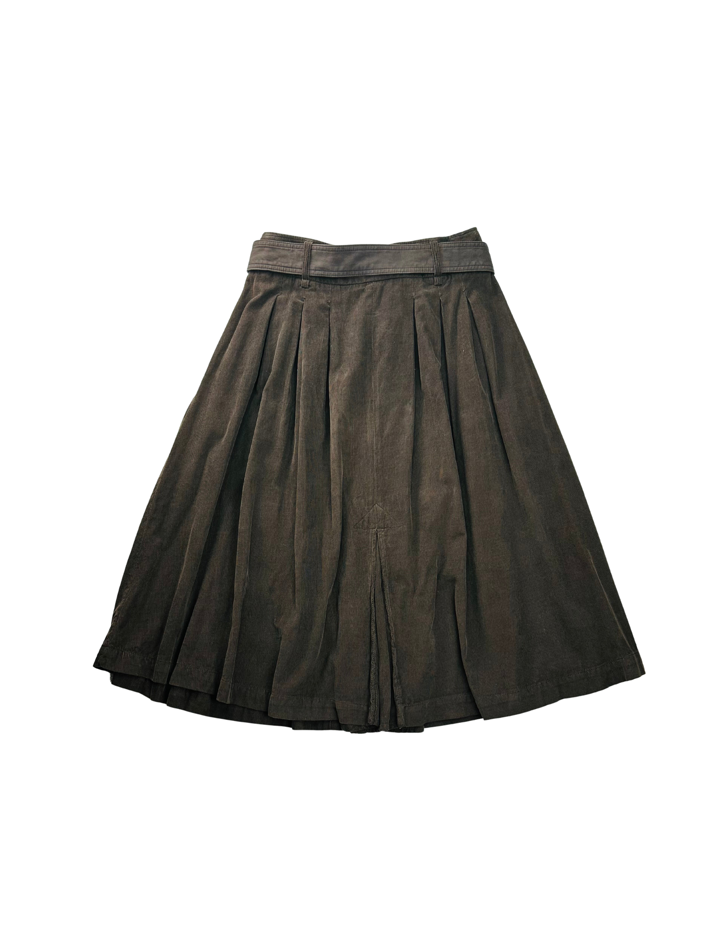 MCS Marlboro Classics - Gonna in Velluto a Coste Marrone con Cintura | Tg. 44 IT