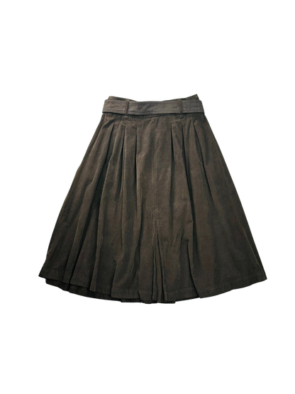 MCS Marlboro Classics - Gonna in Velluto a Coste Marrone con Cintura | Tg. 44 IT