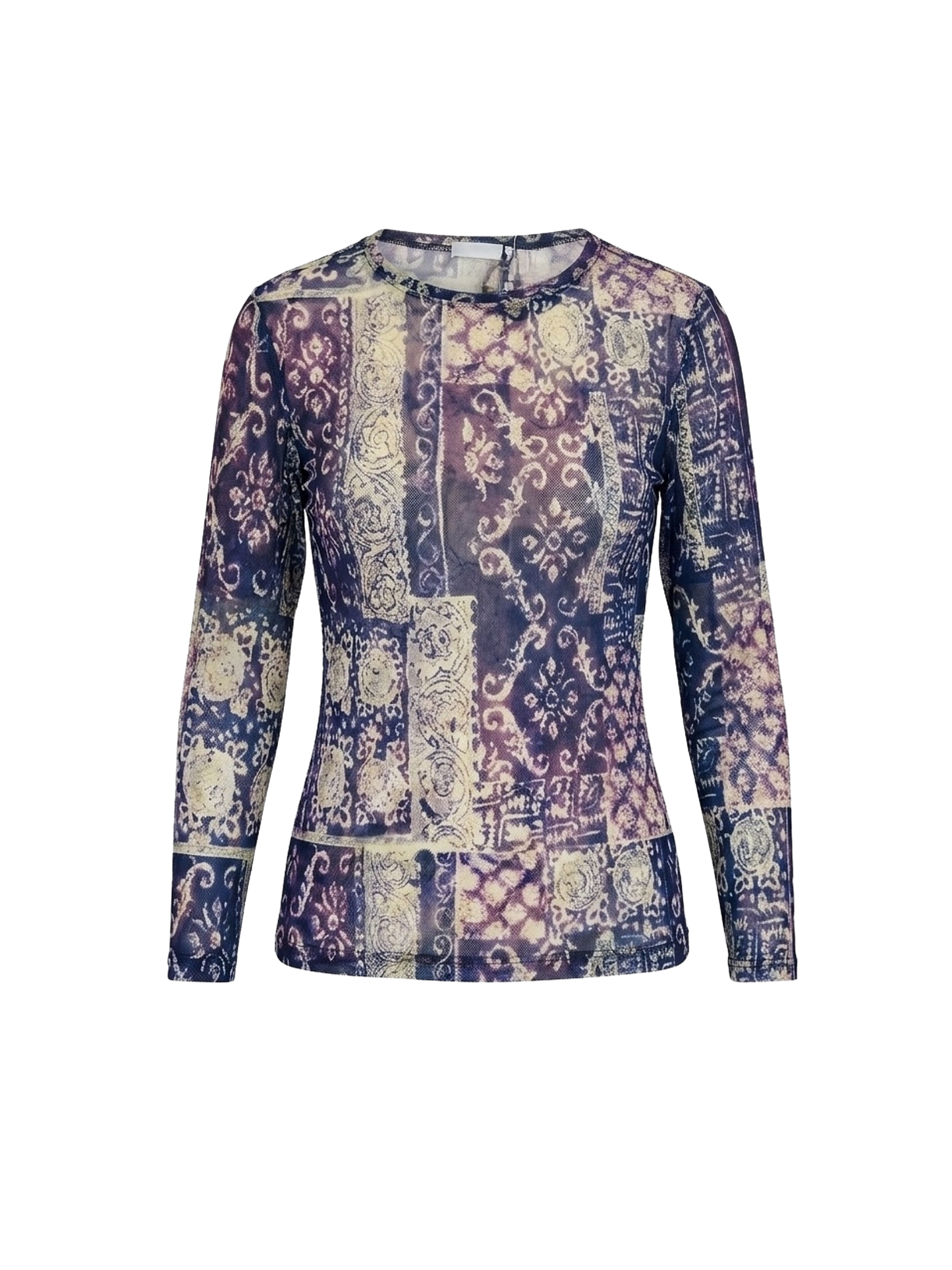Top in Micromesh Patchwork Viola – Anni 2000 Revival