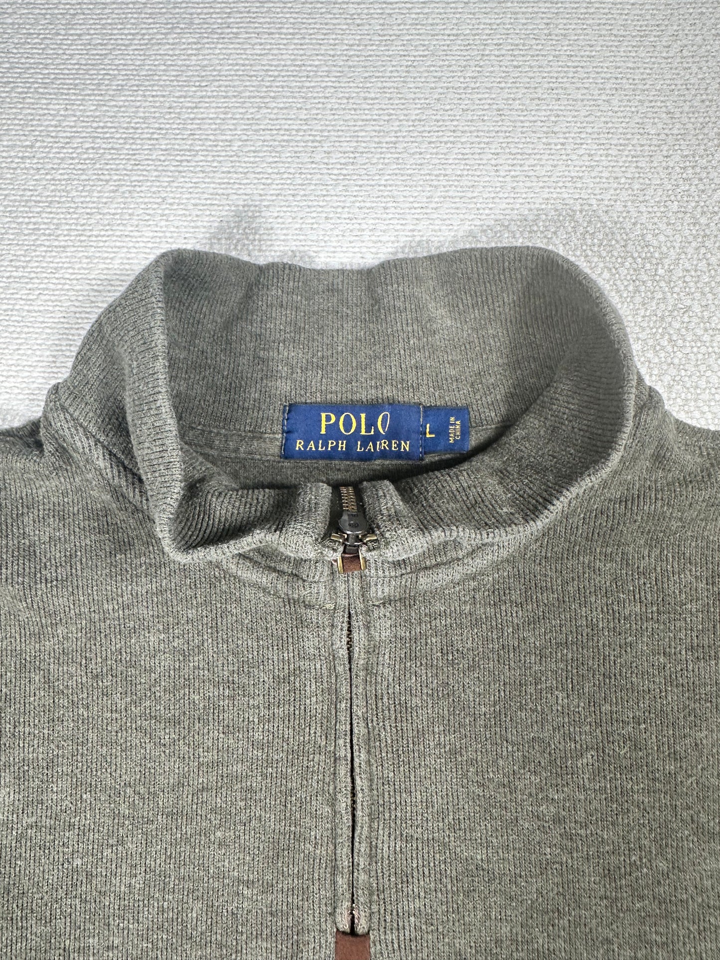 POLO RALPH LAUREN - Pullover verde militare zip