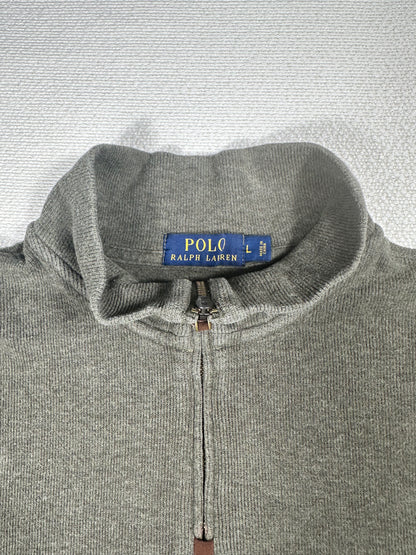 POLO RALPH LAUREN - Pullover verde militare zip